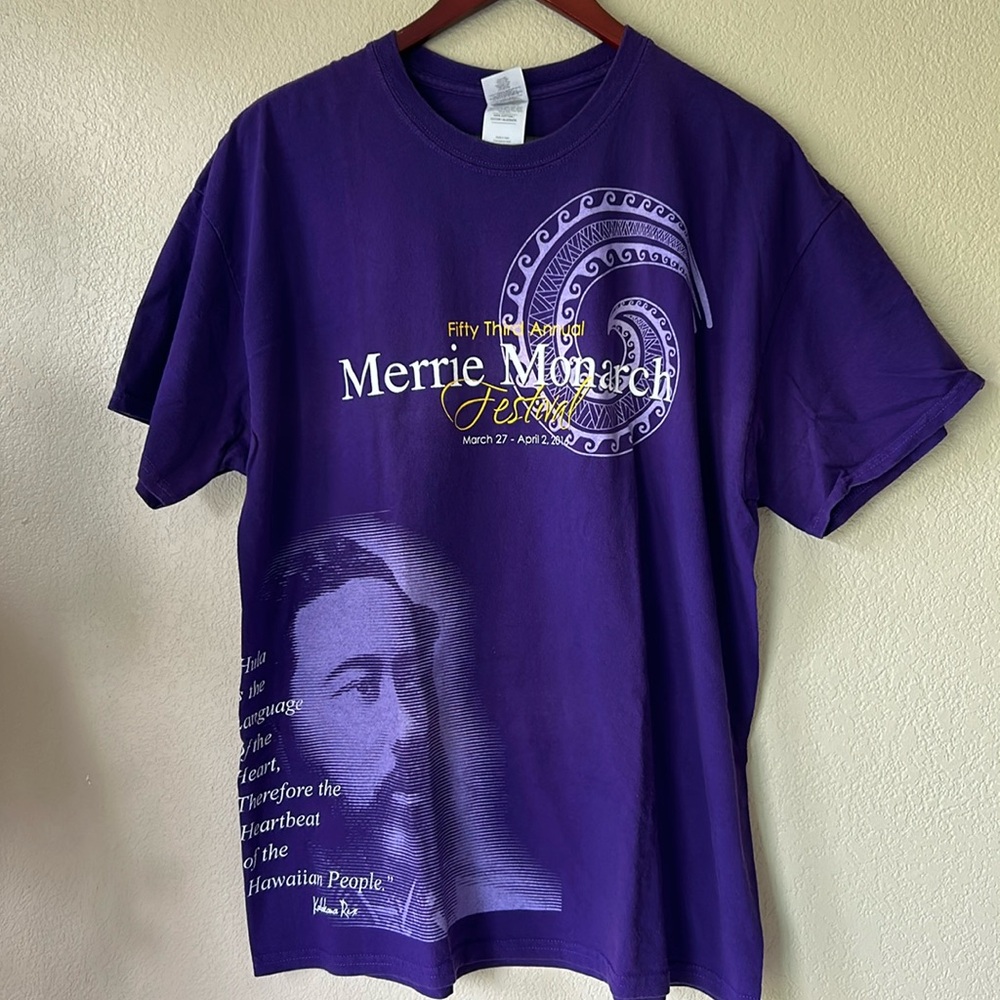 Merrie Monarch Festival Hawaii 2016 Royal Purple Tee Mens Large Hula Hawaiian